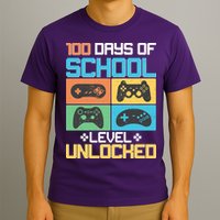 100 Days Of School Level Unlocked Video Game Fan T-Shirt