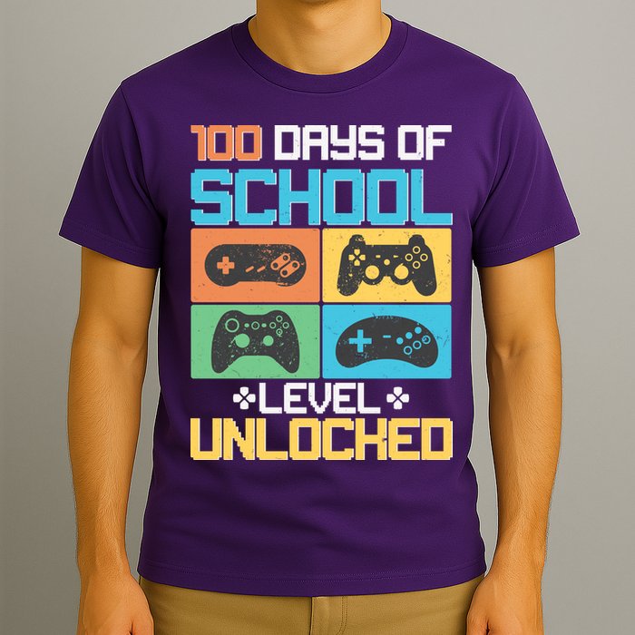 100 Days Of School Level Unlocked Video Game Fan T-Shirt