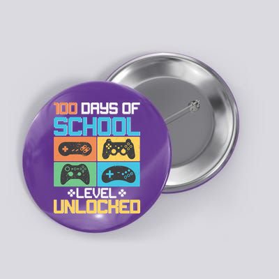 100 Days Of School Level Unlocked Video Game Fan Button