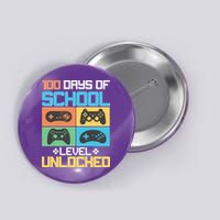 100 Days Of School Level Unlocked Video Game Fan Button