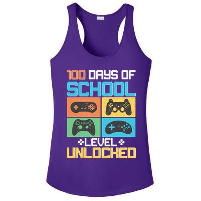 100 Days Of School Level Unlocked Video Game Fan Ladies PosiCharge Competitor Racerback Tank