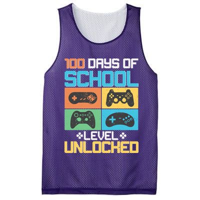 100 Days Of School Level Unlocked Video Game Fan Mesh Reversible Basketball Jersey Tank