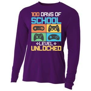 100 Days Of School Level Unlocked Video Game Fan Cooling Performance Long Sleeve Crew