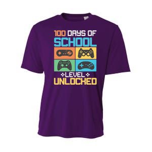 100 Days Of School Level Unlocked Video Game Fan Youth Performance Sprint T-Shirt