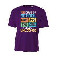 100 Days Of School Level Unlocked Video Game Fan Youth Performance Sprint T-Shirt