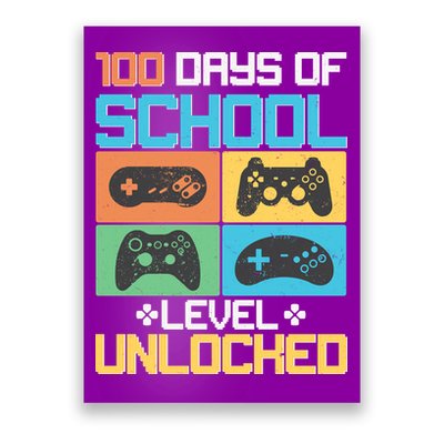 100 Days Of School Level Unlocked Video Game Fan Poster