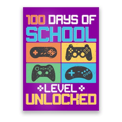 100 Days Of School Level Unlocked Video Game Fan Poster