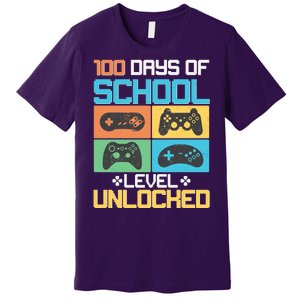 100 Days Of School Level Unlocked Video Game Fan Premium T-Shirt