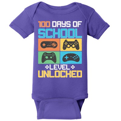 100 Days Of School Level Unlocked Video Game Fan Baby Bodysuit