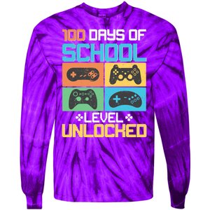 100 Days Of School Level Unlocked Video Game Fan Tie-Dye Long Sleeve Shirt