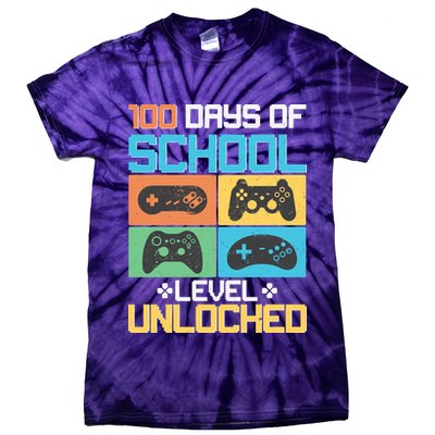 100 Days Of School Level Unlocked Video Game Fan Tie-Dye T-Shirt
