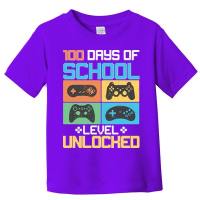 100 Days Of School Level Unlocked Video Game Fan Toddler T-Shirt