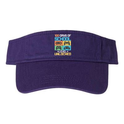 100 Days Of School Level Unlocked Video Game Fan Valucap Bio-Washed Visor