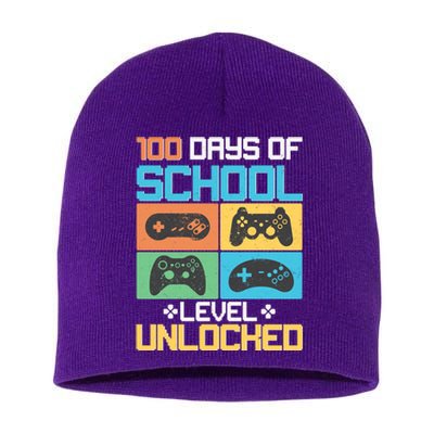 100 Days Of School Level Unlocked Video Game Fan Short Acrylic Beanie