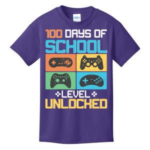 100 Days Of School Level Unlocked Video Game Fan Kids T-Shirt