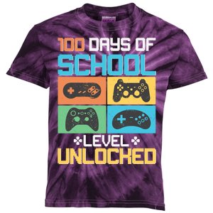 100 Days Of School Level Unlocked Video Game Fan Kids Tie-Dye T-Shirt