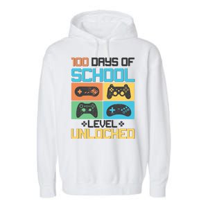 100 Days Of School Level Unlocked Video Game Fan Garment-Dyed Fleece Hoodie