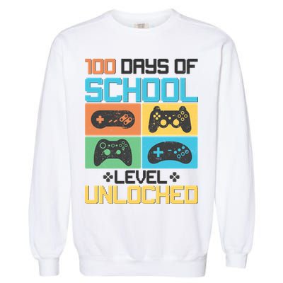 100 Days Of School Level Unlocked Video Game Fan Garment-Dyed Sweatshirt
