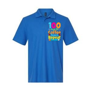 100 Days Of Coffee Teach Repeat Funny Student Teacher Gift Softstyle Adult Sport Polo