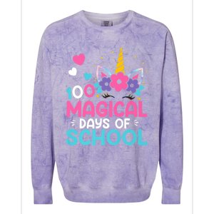 100th Day Of Kindergarten Gift 100 Magical Days Gift Colorblast Crewneck Sweatshirt