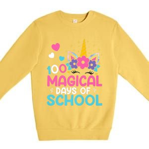 100th Day Of Kindergarten Gift 100 Magical Days Gift Premium Crewneck Sweatshirt