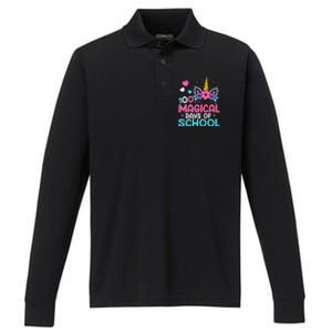 100th Day Of Kindergarten Gift 100 Magical Days Gift Performance Long Sleeve Polo