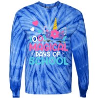 100th Day Of Kindergarten Gift 100 Magical Days Gift Tie-Dye Long Sleeve Shirt