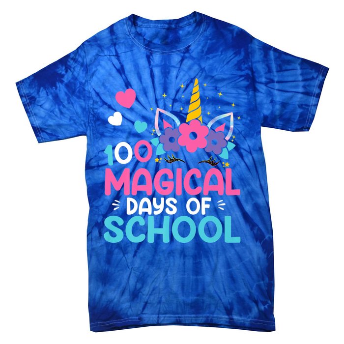 100th Day Of Kindergarten Gift 100 Magical Days Gift Tie-Dye T-Shirt