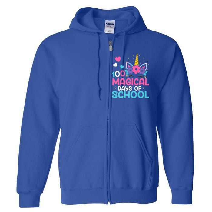 100th Day Of Kindergarten Gift 100 Magical Days Gift Full Zip Hoodie