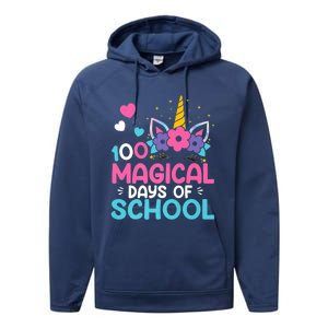 100th Day Of Kindergarten Gift 100 Magical Days Gift Performance Fleece Hoodie