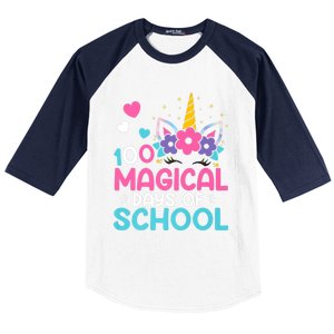 100th Day Of Kindergarten Gift 100 Magical Days Gift Baseball Sleeve Shirt