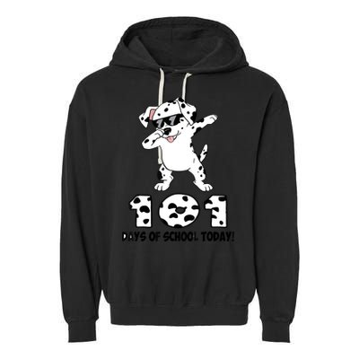 101 Days Of School Dabbing Dalmation Dog Teachers Garment-Dyed Fleece Hoodie