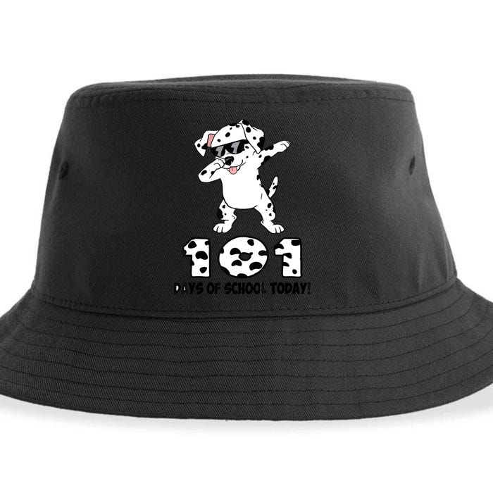 101 Days Of School Dabbing Dalmation Dog Teachers Sustainable Bucket Hat