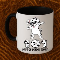 101 Days Of School Dabbing Dalmation Dog Teachers Mug