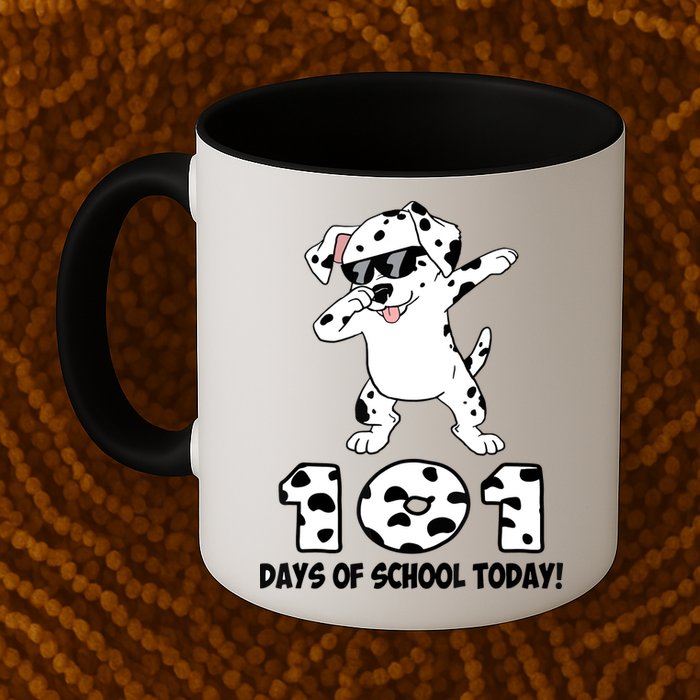 101 Days Of School Dabbing Dalmation Dog Teachers Mug