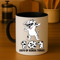 101 Days Of School Dabbing Dalmation Dog Teachers Mug
