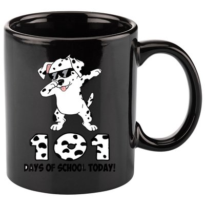 101 Days Of School Dabbing Dalmation Dog Teachers 11oz C Handle Ceramic Mug