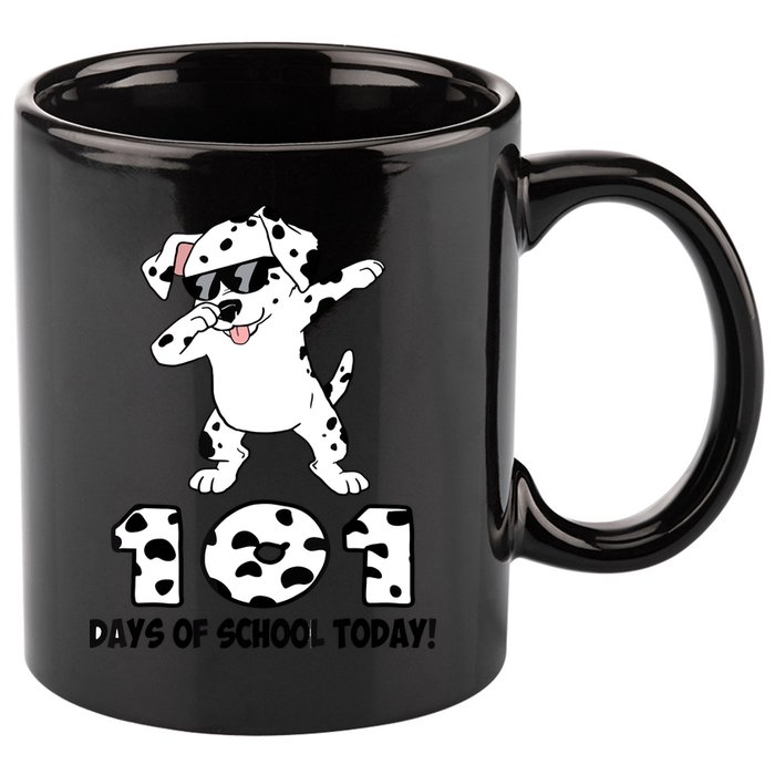 101 Days Of School Dabbing Dalmation Dog Teachers 11oz C Handle Ceramic Mug