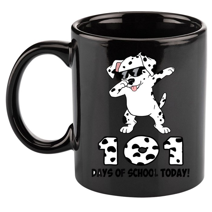 101 Days Of School Dabbing Dalmation Dog Teachers 11oz C Handle Ceramic Mug