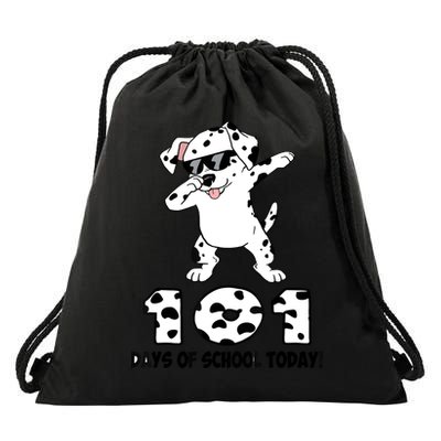 101 Days Of School Dabbing Dalmation Dog Teachers Drawstring Bag