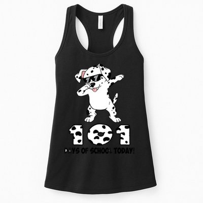 101 Days Of School Dabbing Dalmation Dog Teachers Womens Tank Top