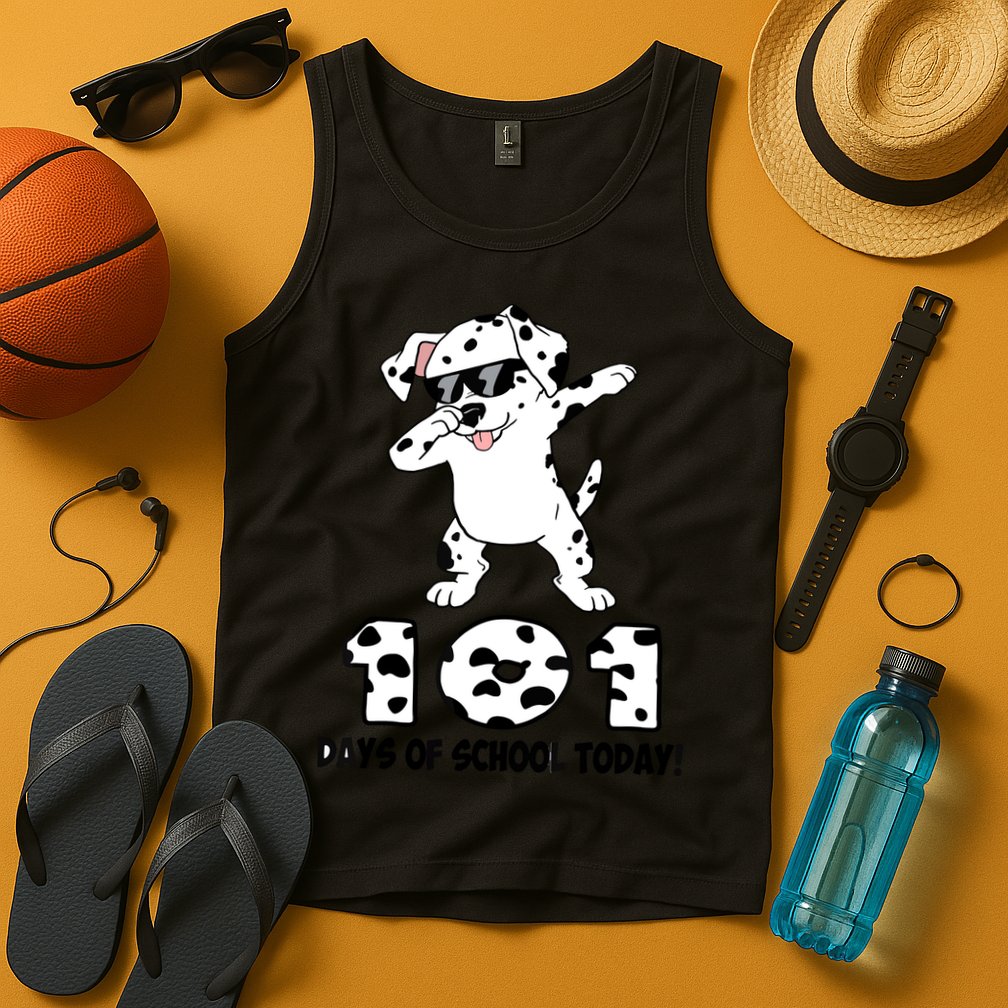 101 Days Of School Dabbing Dalmation Dog Teachers Tank Top