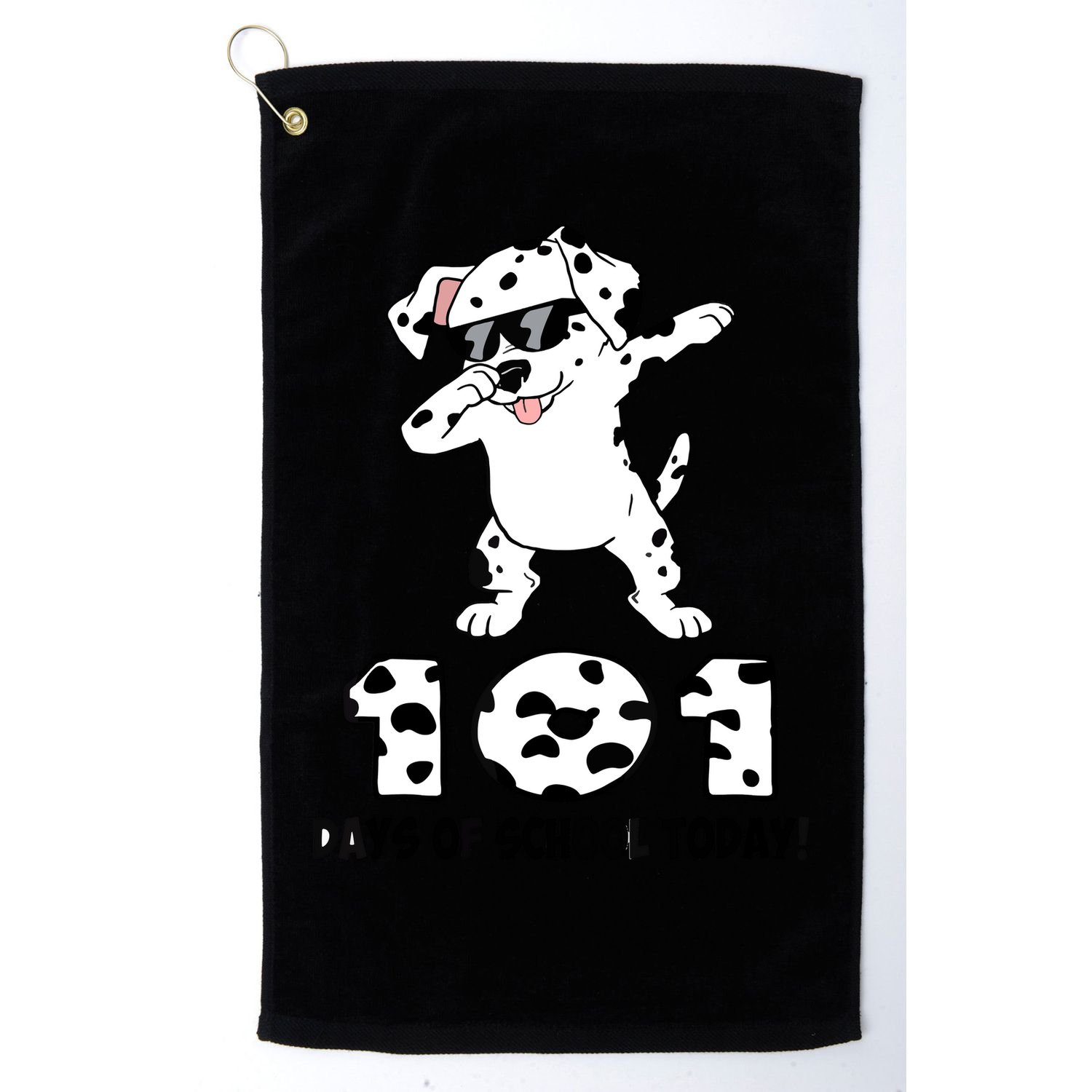 101 Days Of School Dabbing Dalmation Dog Teachers Golf Towel