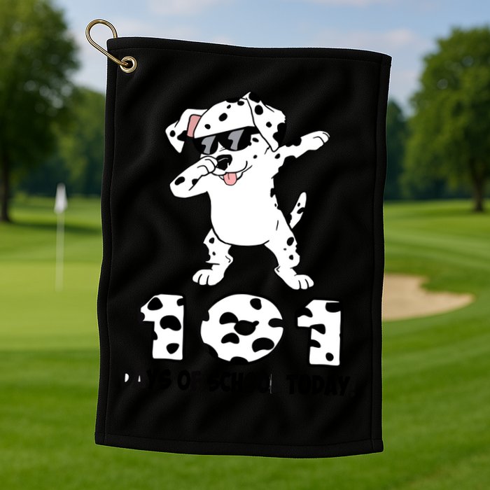 101 Days Of School Dabbing Dalmation Dog Teachers Golf Towel