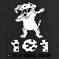 101 Days Of School Dabbing Dalmation Dog Teachers Golf Towel