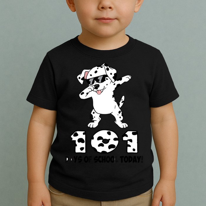 101 Days Of School Dabbing Dalmation Dog Teachers Toddler T-Shirt