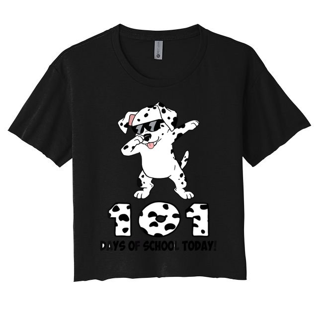 101 Days Of School Dabbing Dalmation Dog Teachers Crop Top