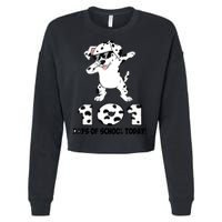 101 Days Of School Dabbing Dalmation Dog Teachers Cropped Pullover Crew