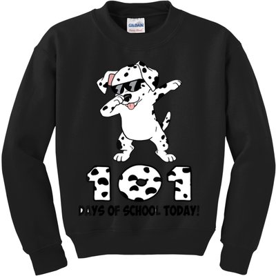 101 Days Of School Dabbing Dalmation Dog Teachers Kids Sweatshirt