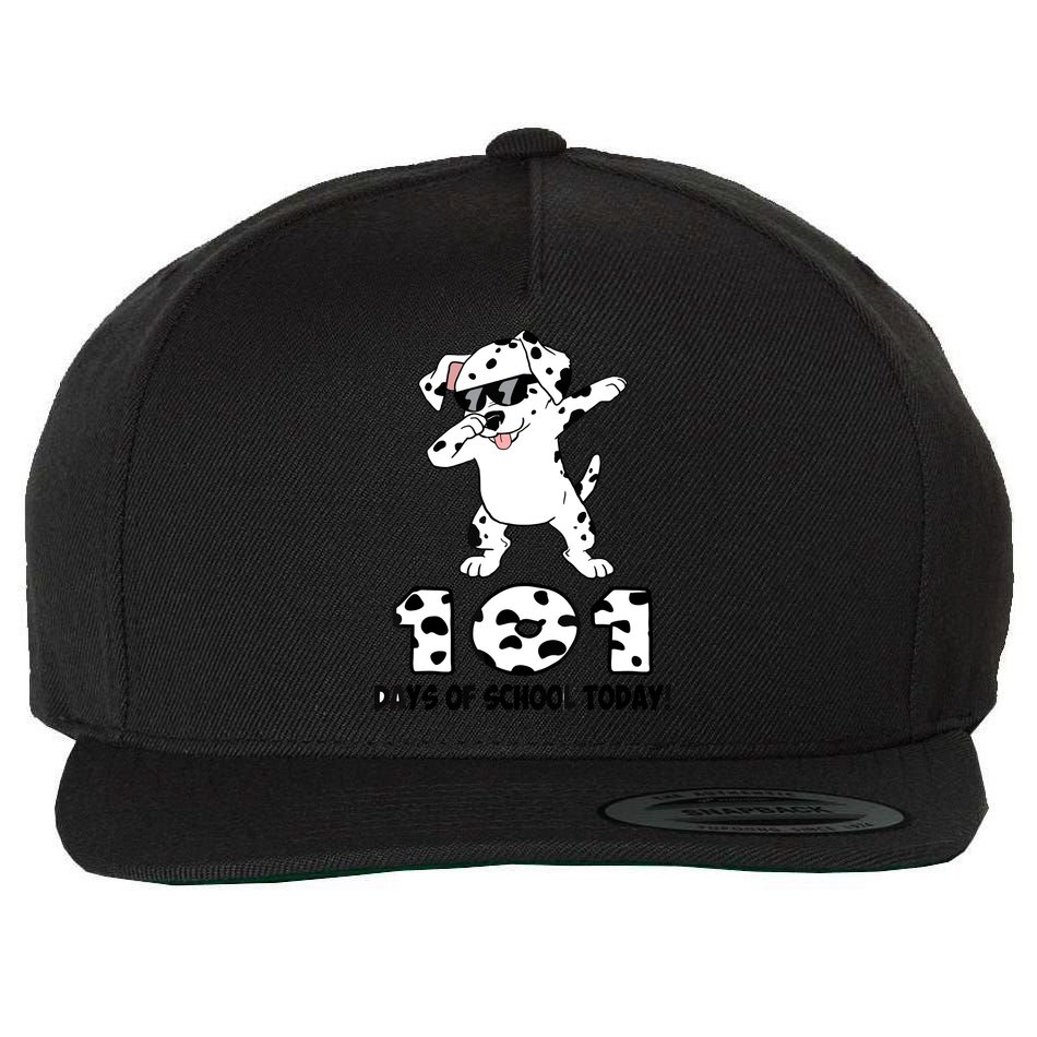 101 Days Of School Dabbing Dalmation Dog Teachers Wool Snapback Cap